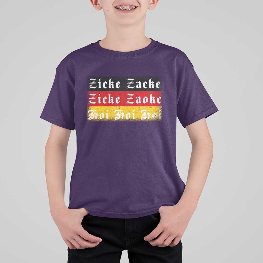 Zicke Zacke Hoi Oktoberfest T Shirt For Kid Vintage German Flag - Wonder Print Shop