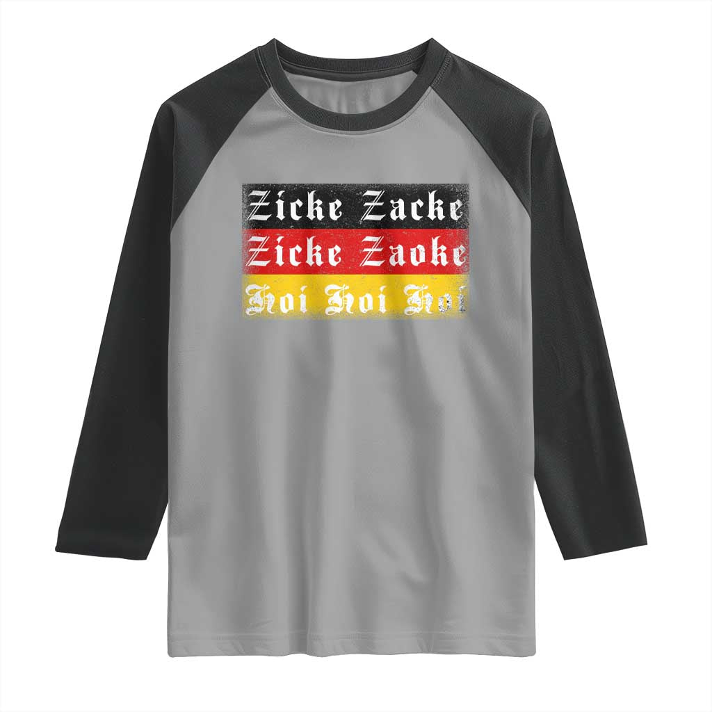 Zicke Zacke Hoi Oktoberfest Raglan Shirt Vintage German Flag - Wonder Print Shop