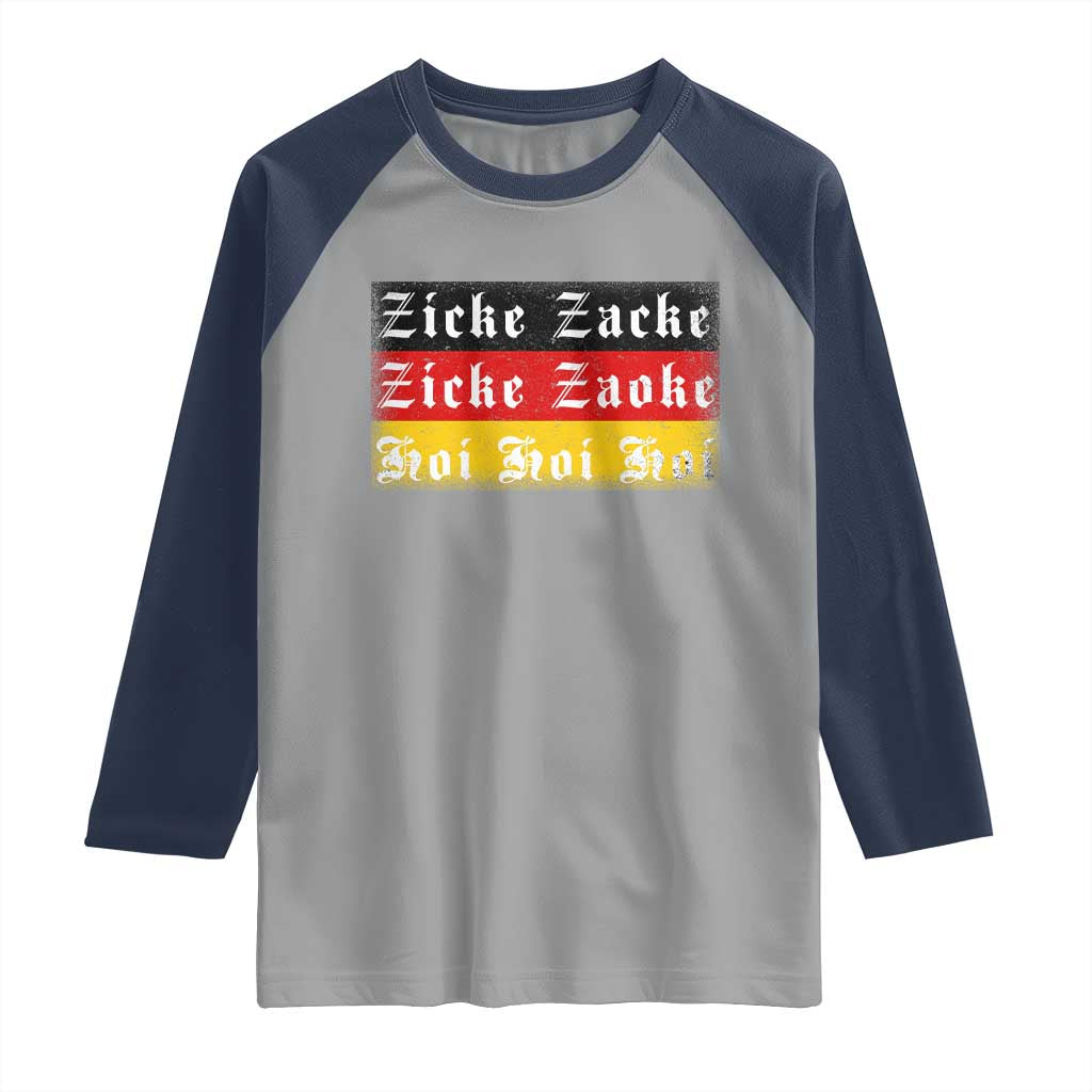 Zicke Zacke Hoi Oktoberfest Raglan Shirt Vintage German Flag - Wonder Print Shop