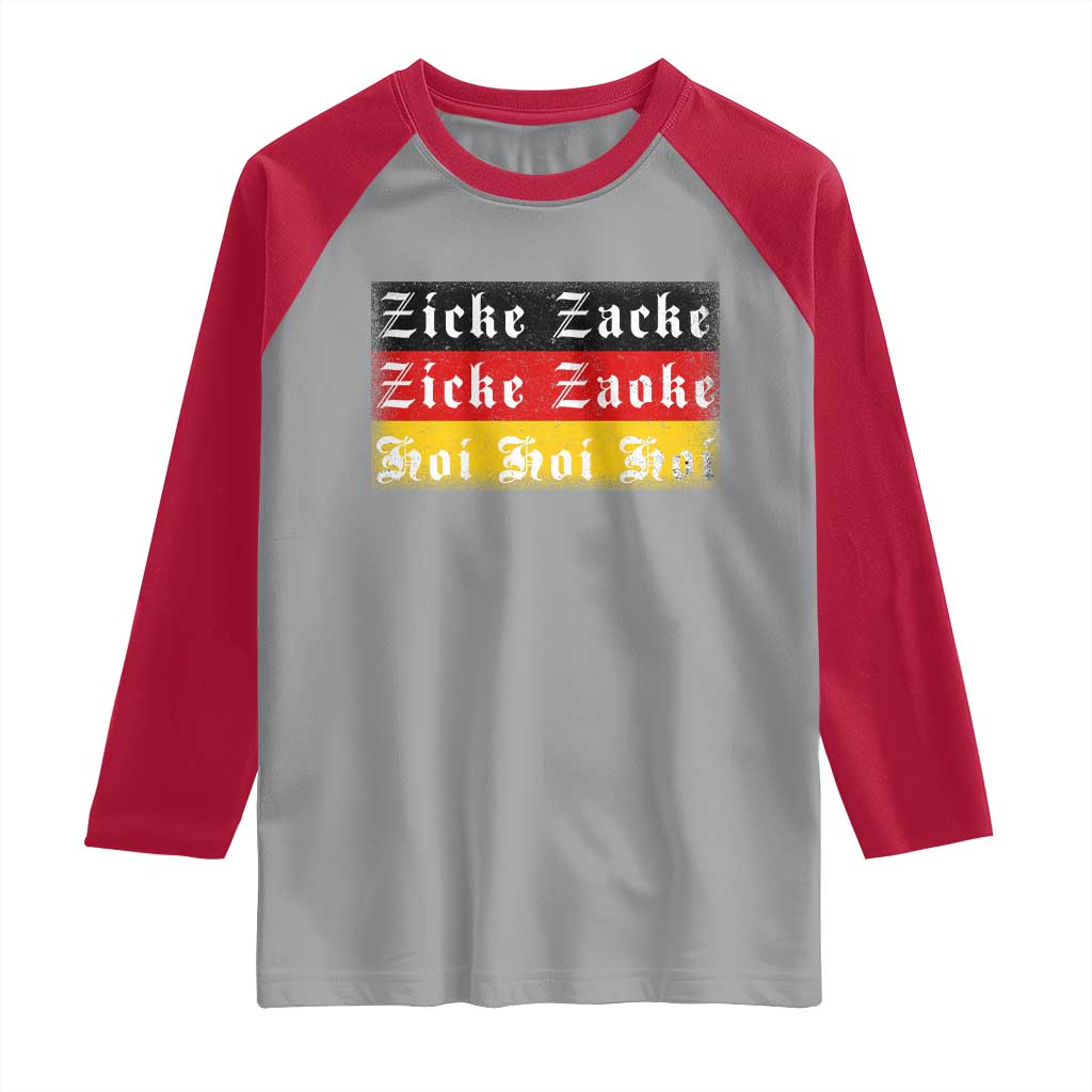 Zicke Zacke Hoi Oktoberfest Raglan Shirt Vintage German Flag - Wonder Print Shop