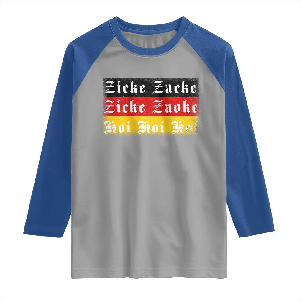 Zicke Zacke Hoi Oktoberfest Raglan Shirt Vintage German Flag - Wonder Print Shop
