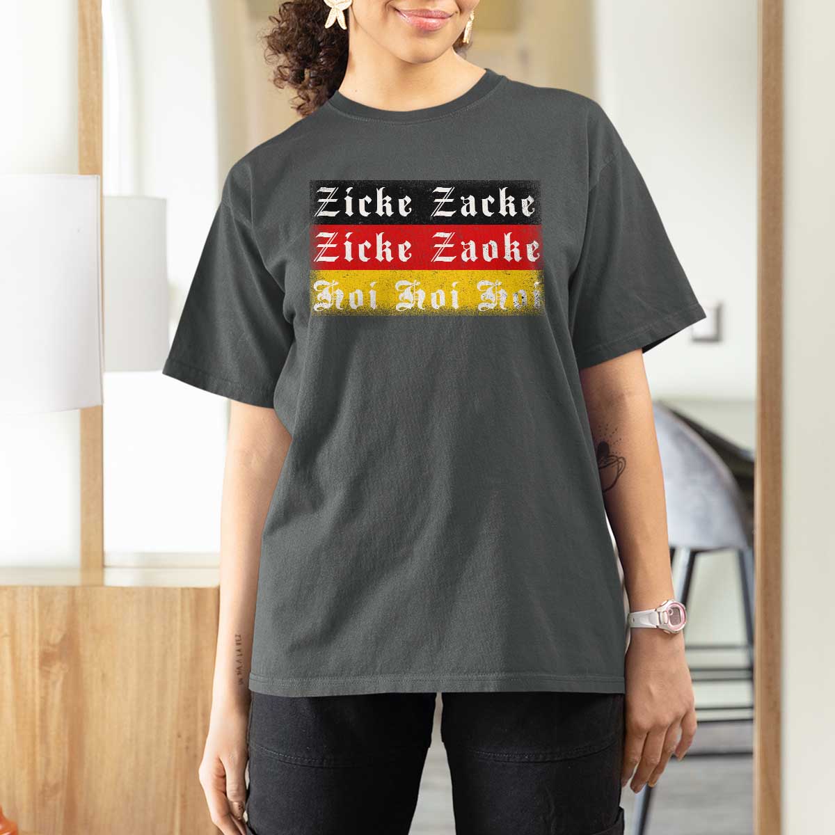 Zicke Zacke Hoi Oktoberfest T Shirt For Women Vintage German Flag - Wonder Print Shop