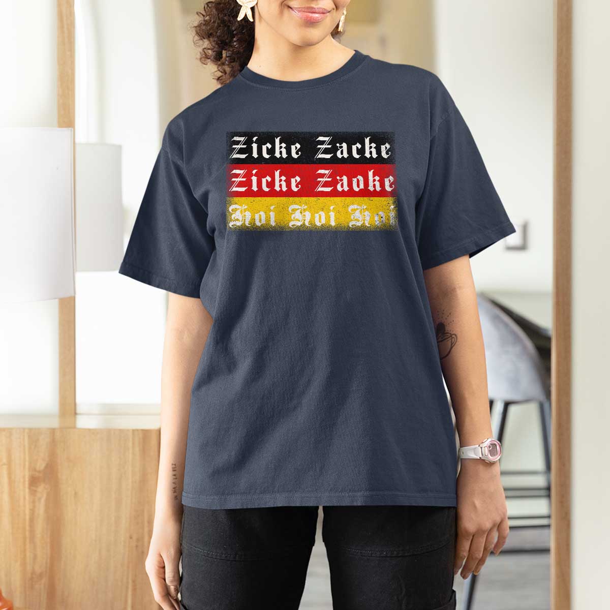 Zicke Zacke Hoi Oktoberfest T Shirt For Women Vintage German Flag - Wonder Print Shop