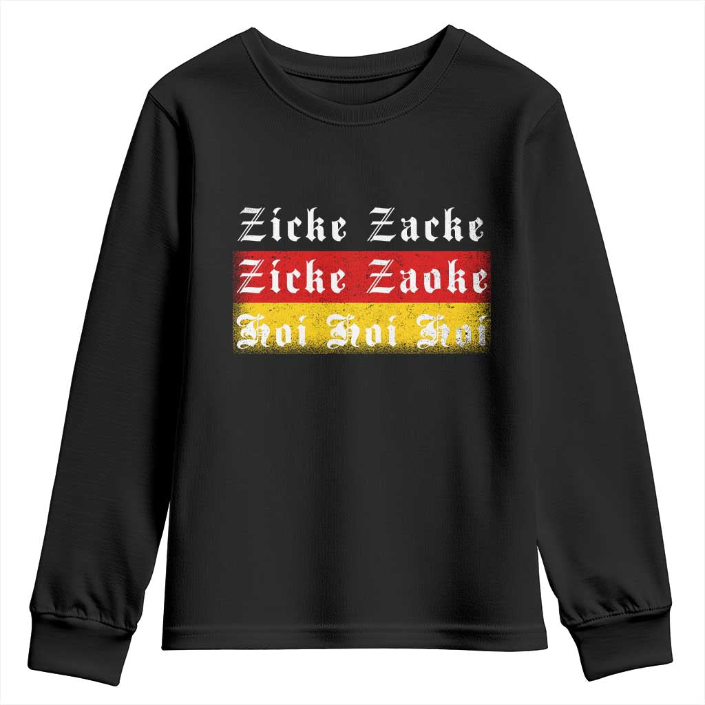Zicke Zacke Hoi Oktoberfest Youth Sweatshirt Vintage German Flag - Wonder Print Shop