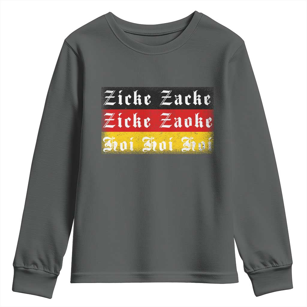 Zicke Zacke Hoi Oktoberfest Youth Sweatshirt Vintage German Flag - Wonder Print Shop