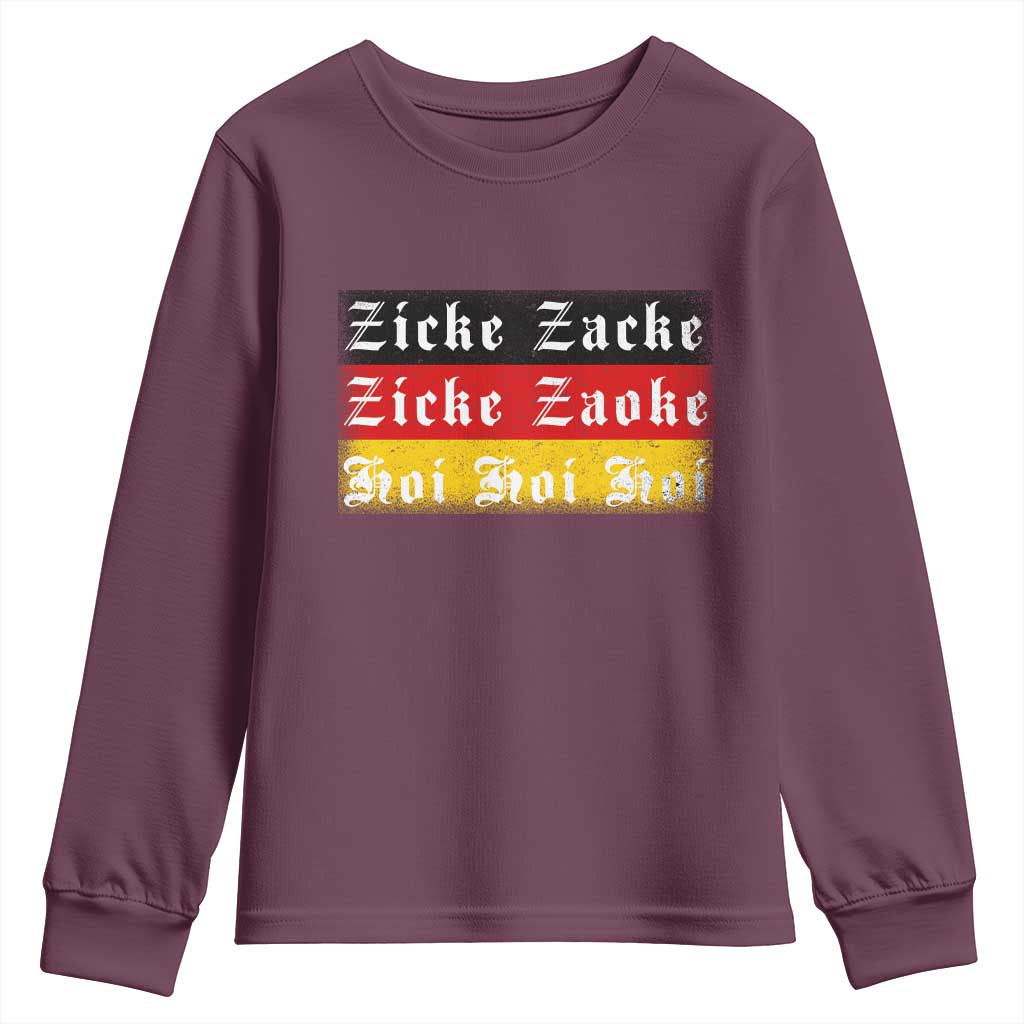 Zicke Zacke Hoi Oktoberfest Youth Sweatshirt Vintage German Flag - Wonder Print Shop