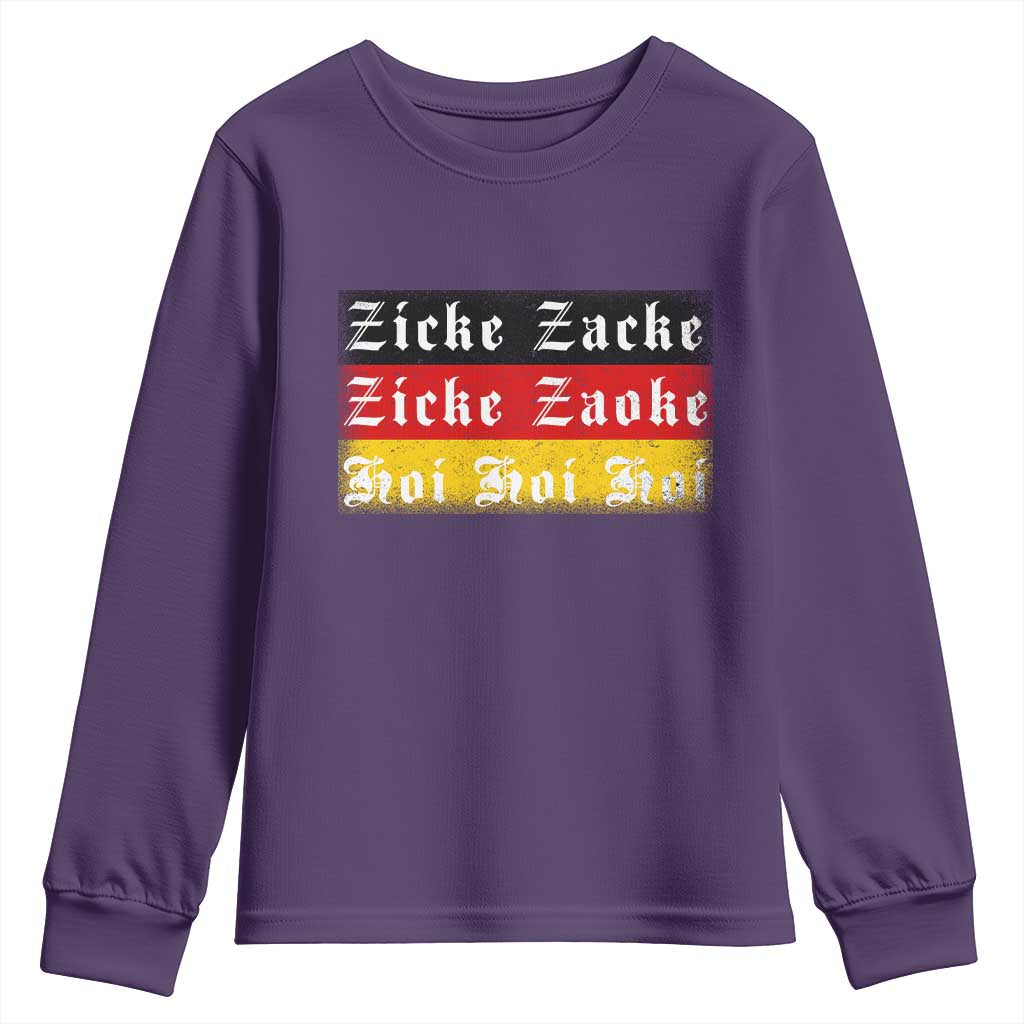 Zicke Zacke Hoi Oktoberfest Youth Sweatshirt Vintage German Flag - Wonder Print Shop