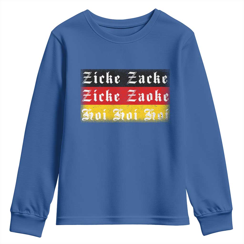 Zicke Zacke Hoi Oktoberfest Youth Sweatshirt Vintage German Flag - Wonder Print Shop