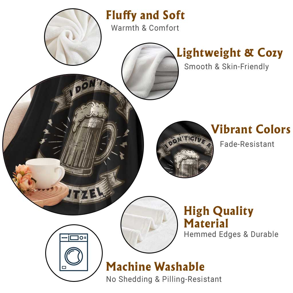 Funny Oktoberfest Throw Blanket I Dont Give A Schnitzel German Beer Wurst - Wonder Print Shop