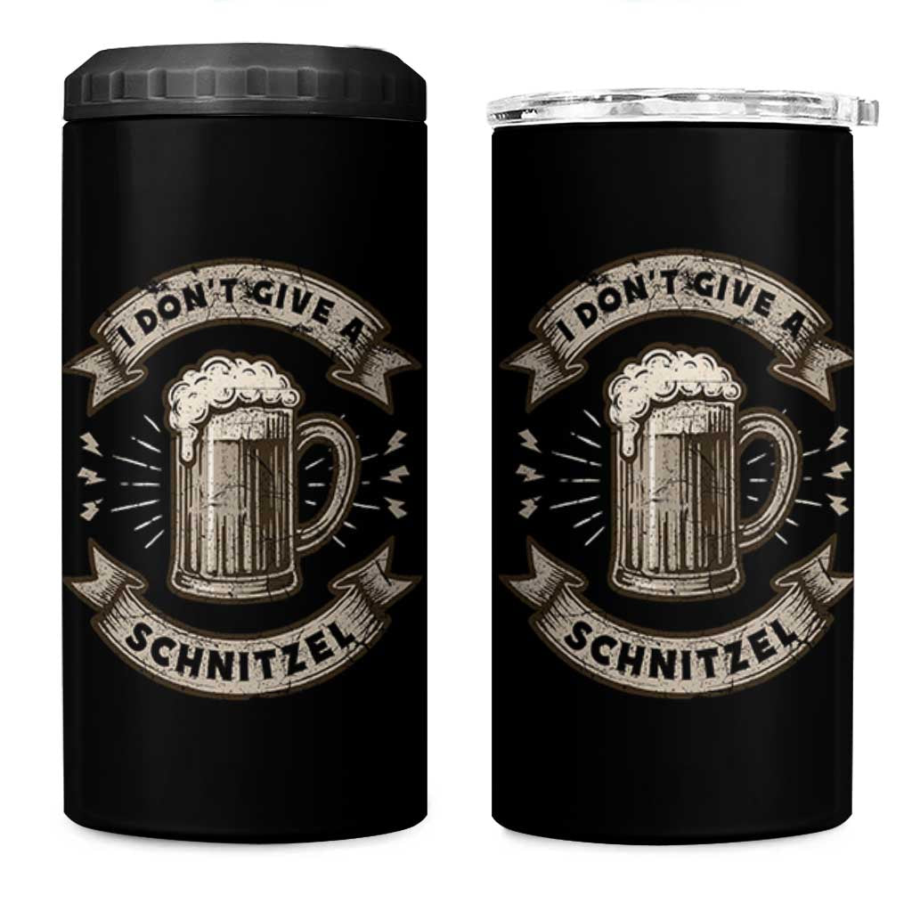 Funny Oktoberfest 4 in 1 Can Cooler Tumbler I Dont Give A Schnitzel German Beer Wurst - Wonder Print Shop