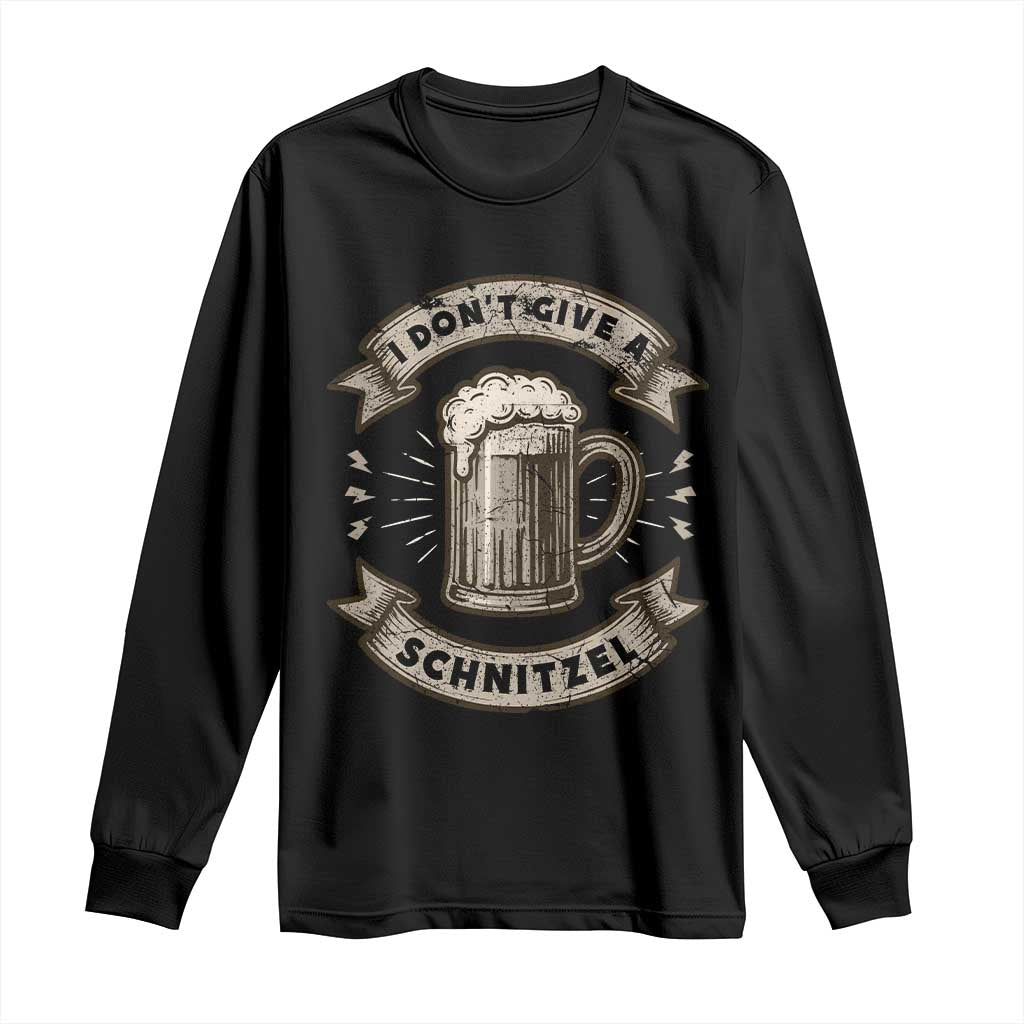 Funny Oktoberfest Long Sleeve Shirt I Dont Give A Schnitzel German Beer Wurst - Wonder Print Shop