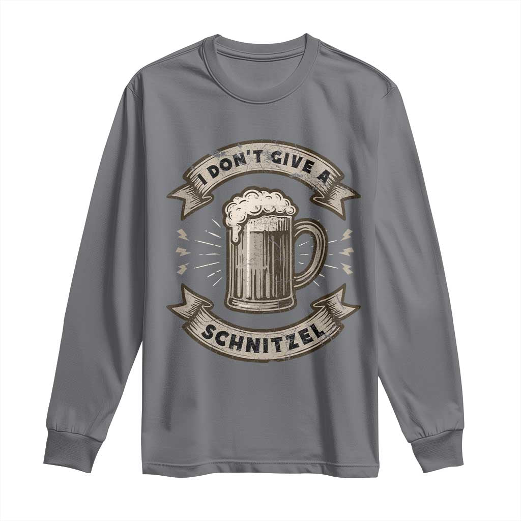 Funny Oktoberfest Long Sleeve Shirt I Dont Give A Schnitzel German Beer Wurst - Wonder Print Shop