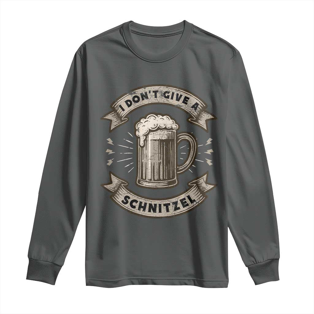 Funny Oktoberfest Long Sleeve Shirt I Dont Give A Schnitzel German Beer Wurst - Wonder Print Shop