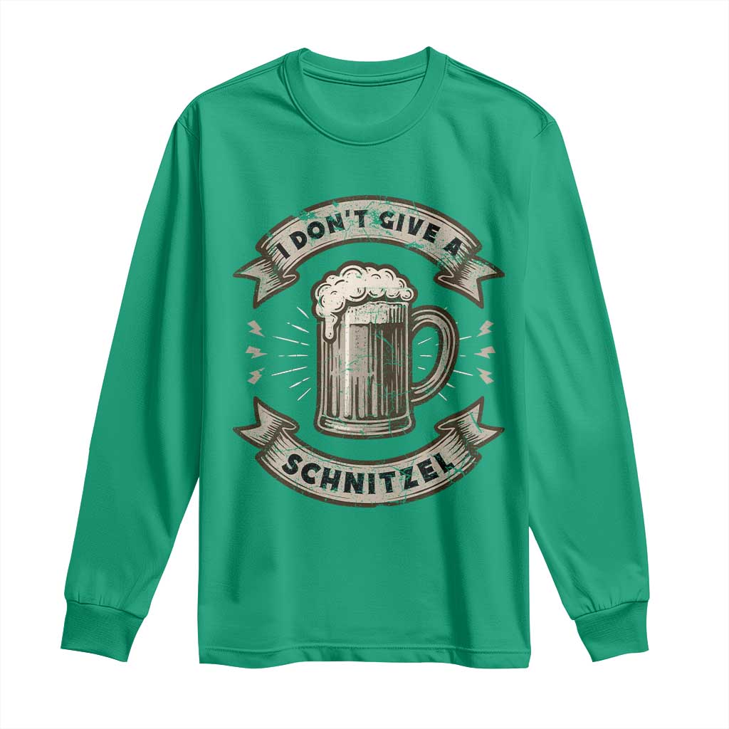 Funny Oktoberfest Long Sleeve Shirt I Dont Give A Schnitzel German Beer Wurst - Wonder Print Shop