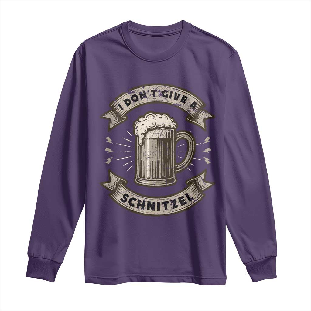 Funny Oktoberfest Long Sleeve Shirt I Dont Give A Schnitzel German Beer Wurst - Wonder Print Shop