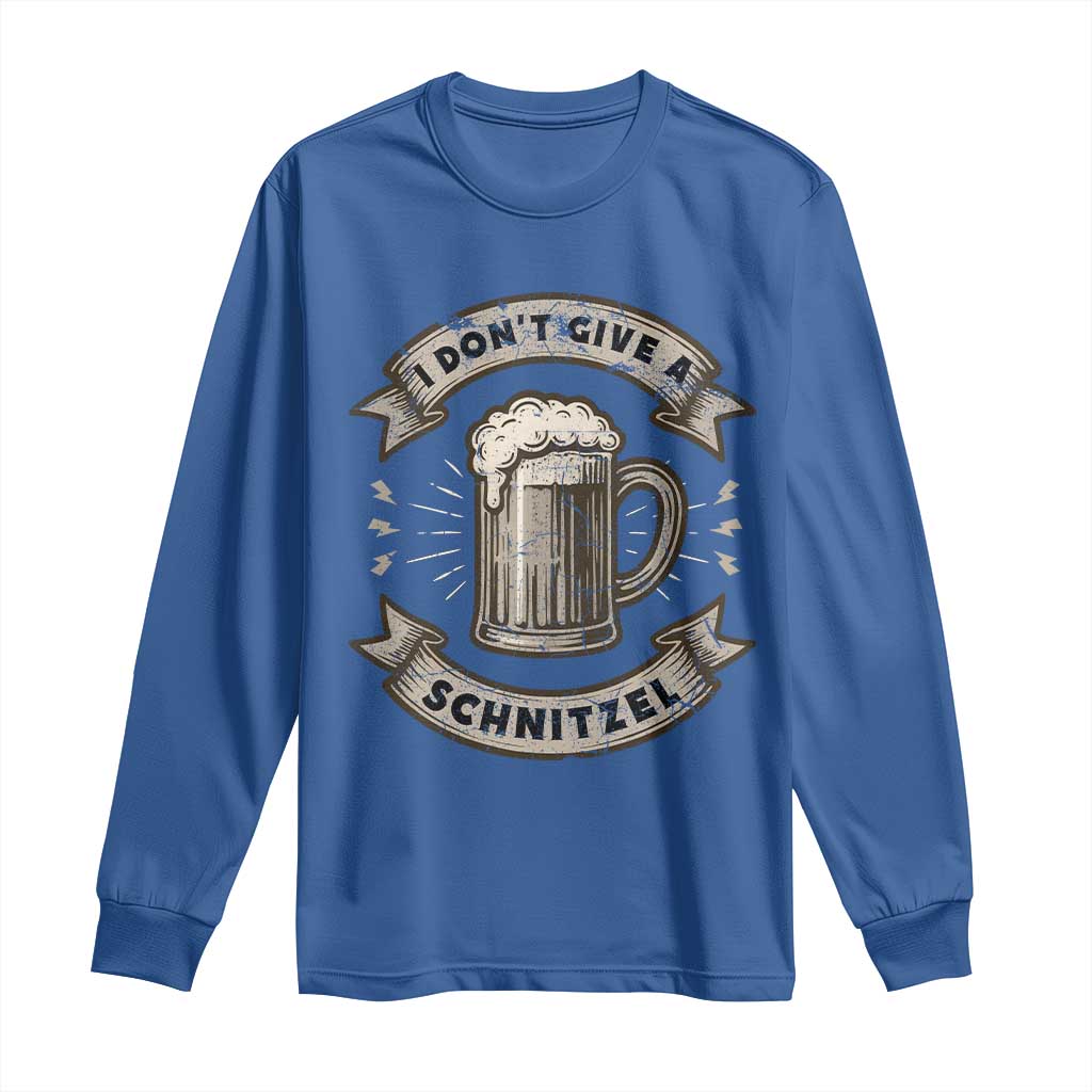 Funny Oktoberfest Long Sleeve Shirt I Dont Give A Schnitzel German Beer Wurst - Wonder Print Shop
