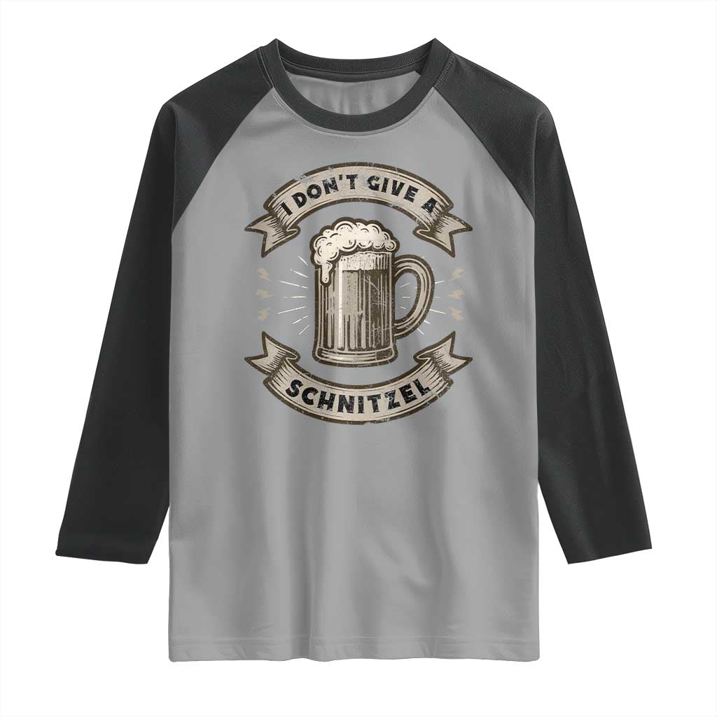 Funny Oktoberfest Raglan Shirt I Dont Give A Schnitzel German Beer Wurst - Wonder Print Shop