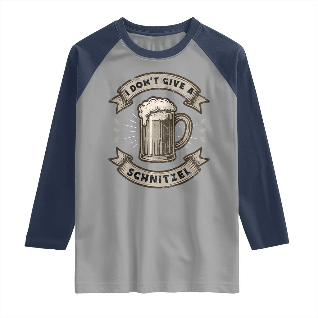 Funny Oktoberfest Raglan Shirt I Dont Give A Schnitzel German Beer Wurst - Wonder Print Shop