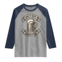 Funny Oktoberfest Raglan Shirt I Dont Give A Schnitzel German Beer Wurst - Wonder Print Shop
