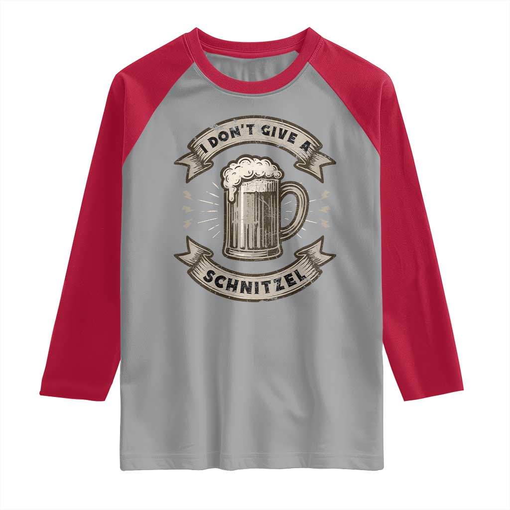 Funny Oktoberfest Raglan Shirt I Dont Give A Schnitzel German Beer Wurst - Wonder Print Shop