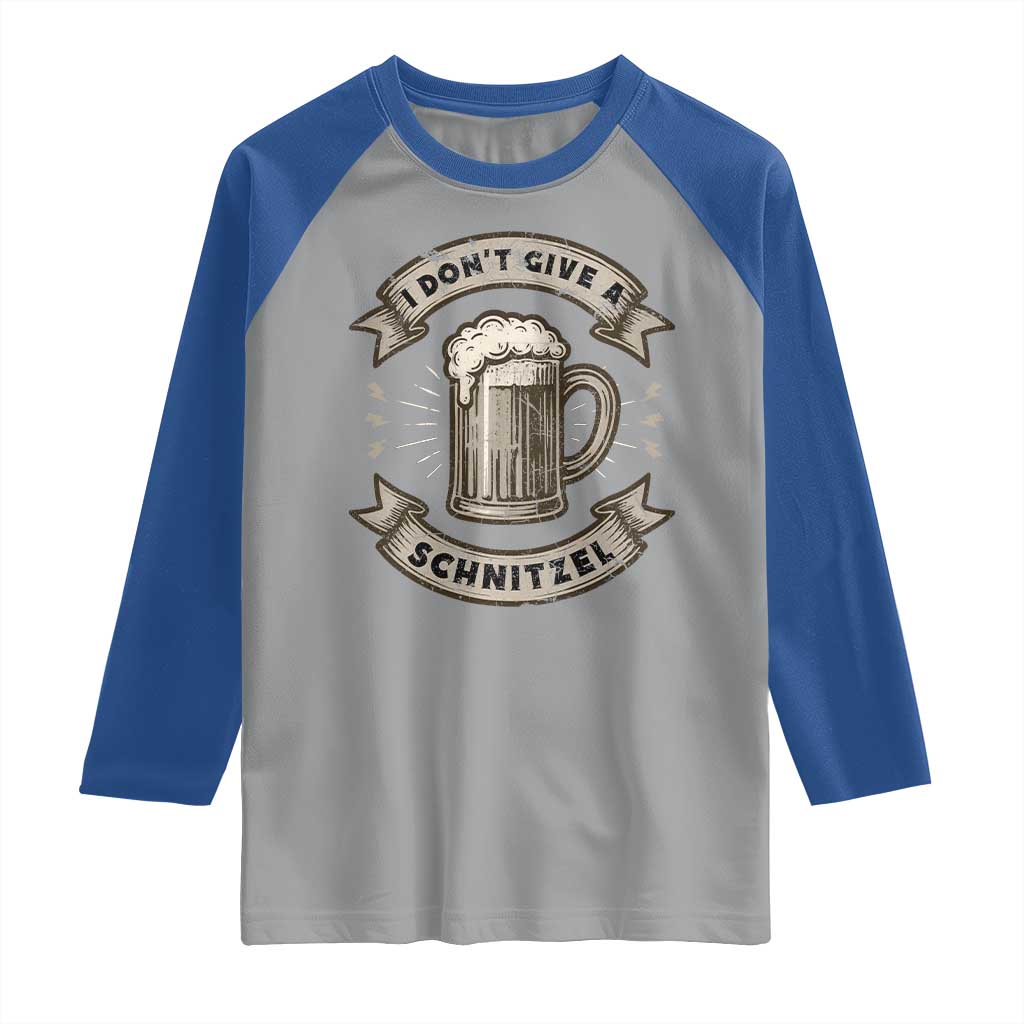 Funny Oktoberfest Raglan Shirt I Dont Give A Schnitzel German Beer Wurst - Wonder Print Shop
