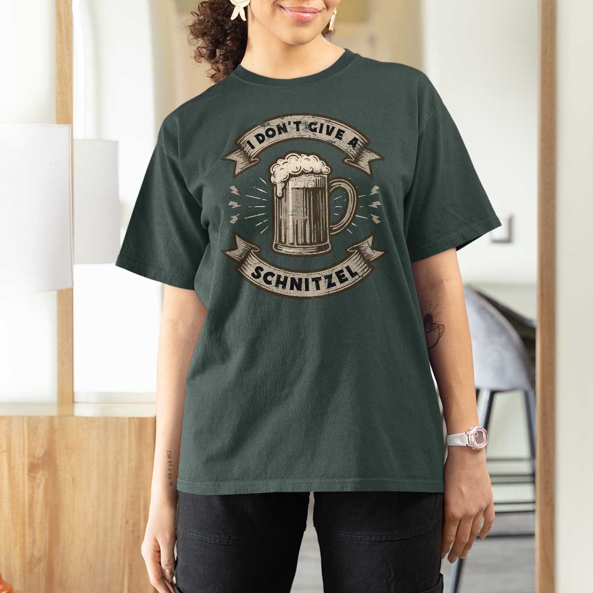 Funny Oktoberfest T Shirt For Women I Dont Give A Schnitzel German Beer Wurst - Wonder Print Shop