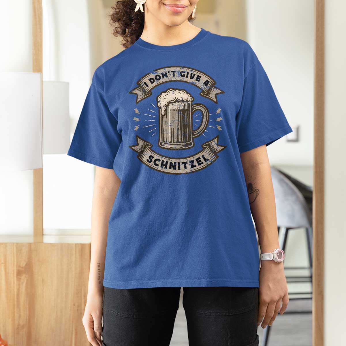 Funny Oktoberfest T Shirt For Women I Dont Give A Schnitzel German Beer Wurst - Wonder Print Shop