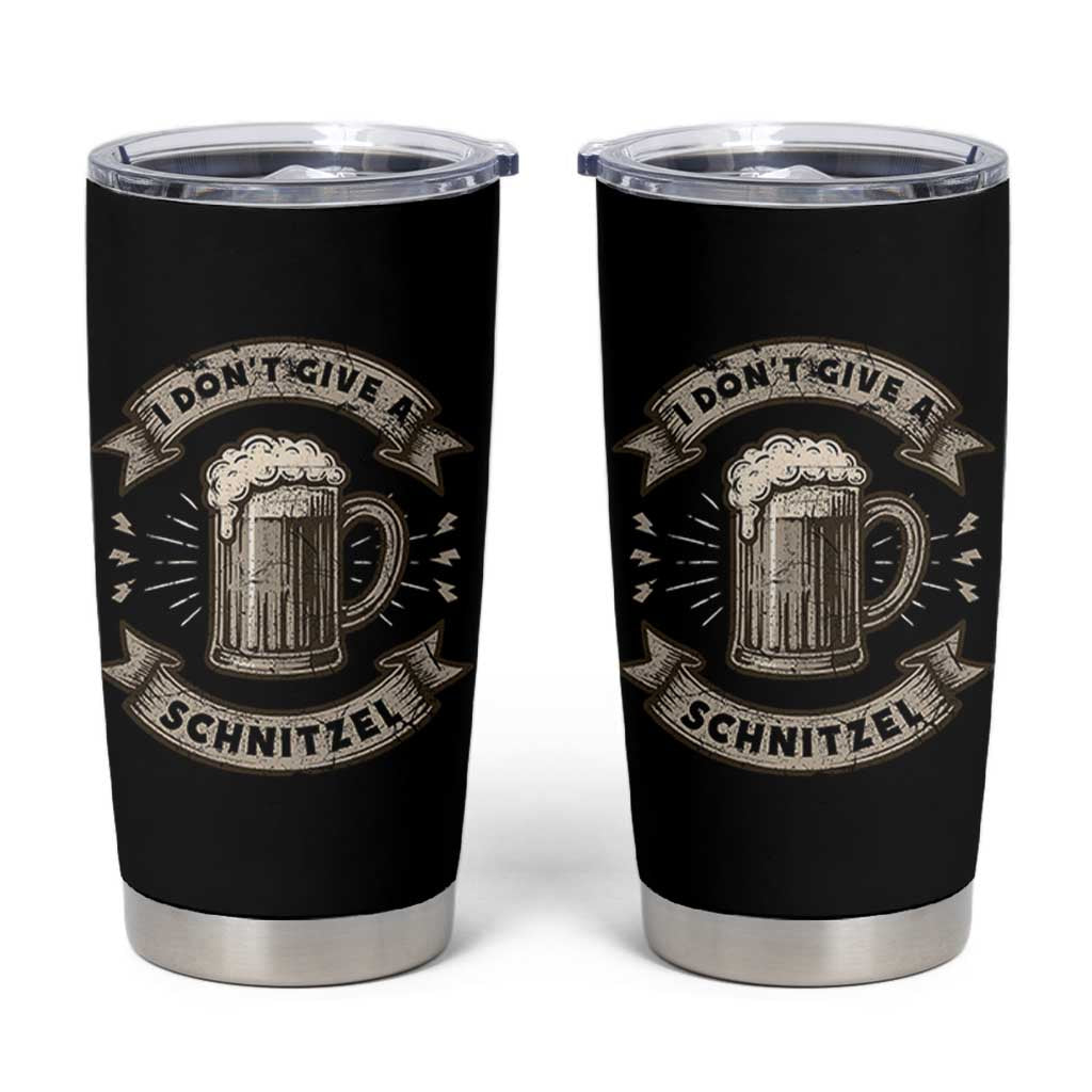 Funny Oktoberfest Tumbler Cup I Dont Give A Schnitzel German Beer Wurst - Wonder Print Shop