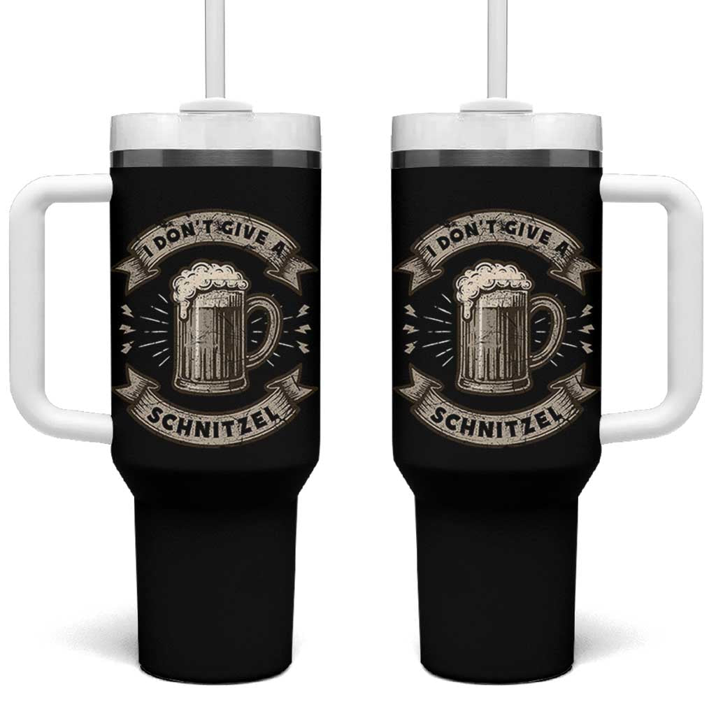 Funny Oktoberfest Tumbler With Handle I Dont Give A Schnitzel German Beer Wurst - Wonder Print Shop