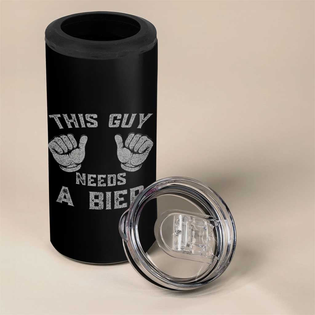 This Guy Needs A Bier Oktoberfest 4 in 1 Can Cooler Tumbler Funny Mens Drinking Gift - Wonder Print Shop