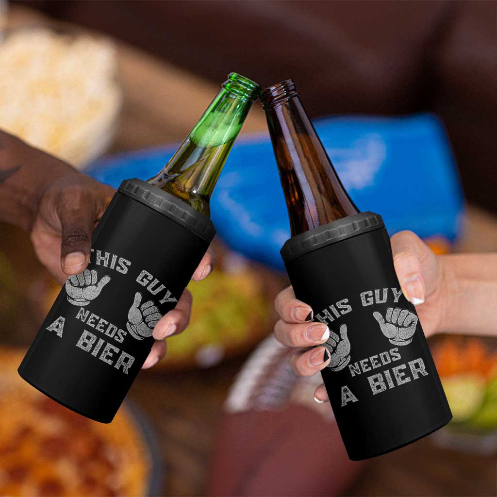 This Guy Needs A Bier Oktoberfest 4 in 1 Can Cooler Tumbler Funny Mens Drinking Gift - Wonder Print Shop