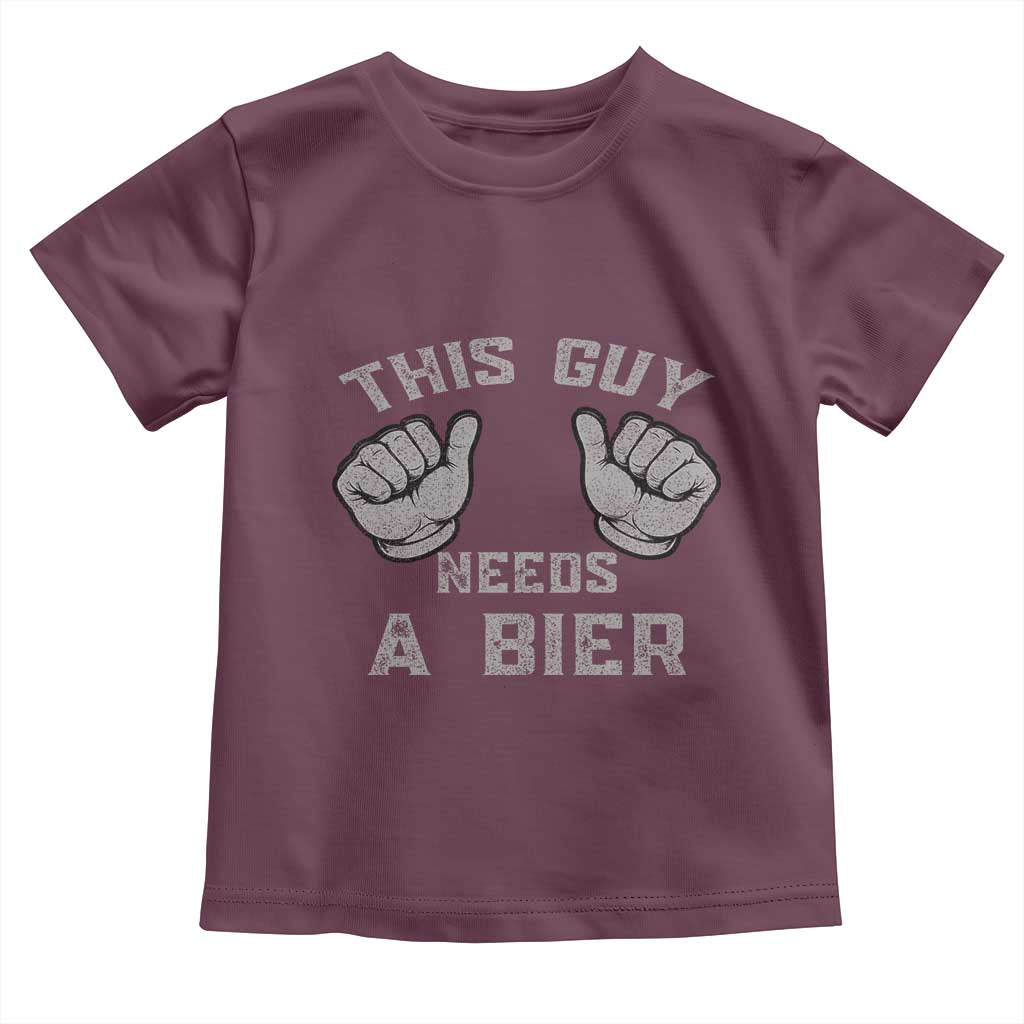 This Guy Needs A Bier Oktoberfest Toddler T Shirt Funny Mens Drinking Gift - Wonder Print Shop