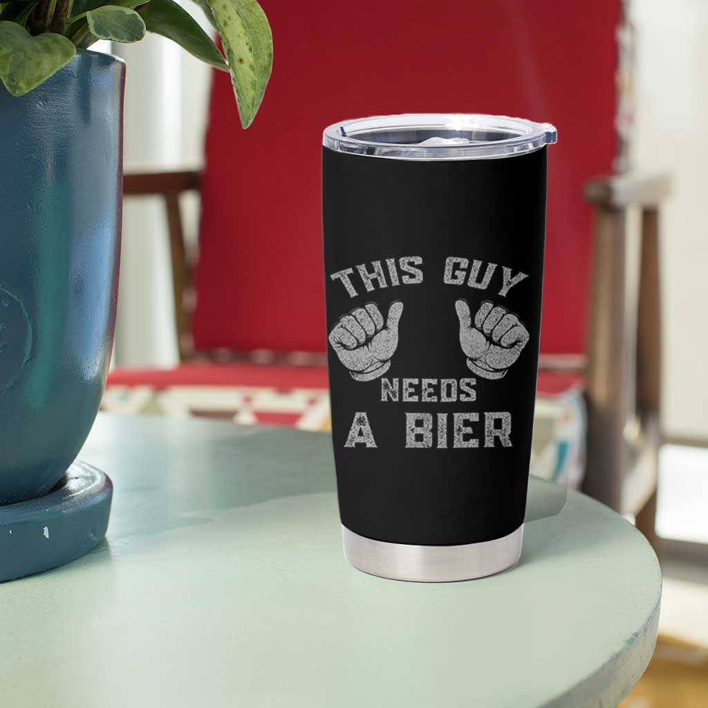 This Guy Needs A Bier Oktoberfest Tumbler Cup Funny Mens Drinking Gift - Wonder Print Shop
