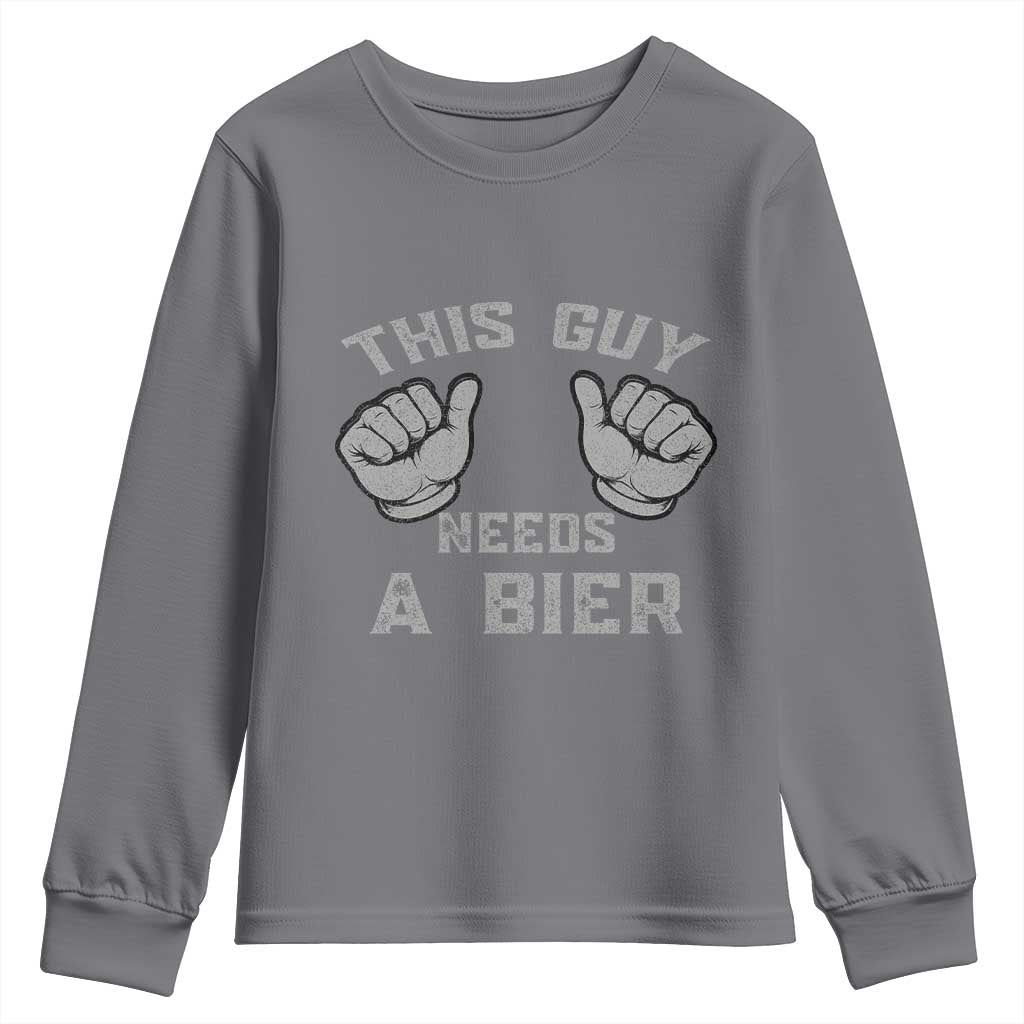 This Guy Needs A Bier Oktoberfest Youth Sweatshirt Funny Mens Drinking Gift - Wonder Print Shop