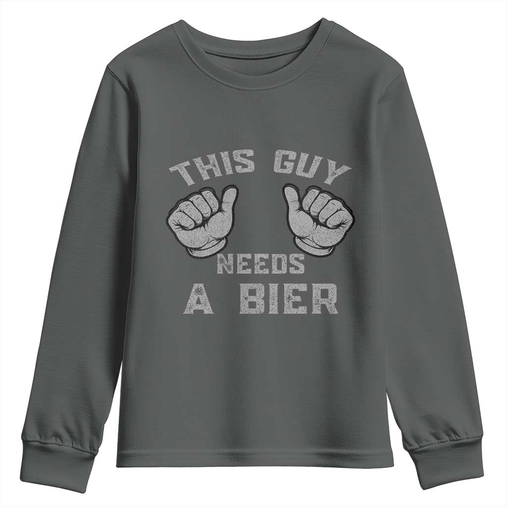 This Guy Needs A Bier Oktoberfest Youth Sweatshirt Funny Mens Drinking Gift - Wonder Print Shop