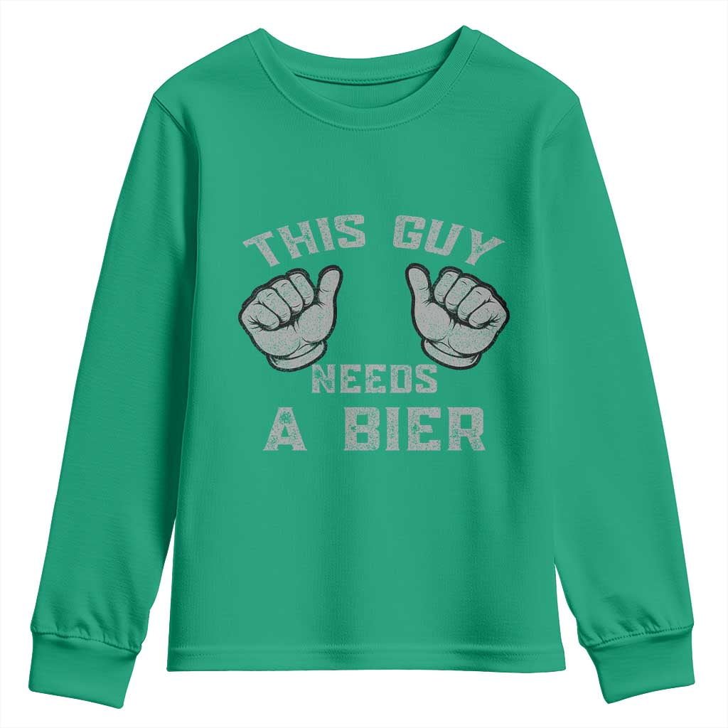 This Guy Needs A Bier Oktoberfest Youth Sweatshirt Funny Mens Drinking Gift - Wonder Print Shop