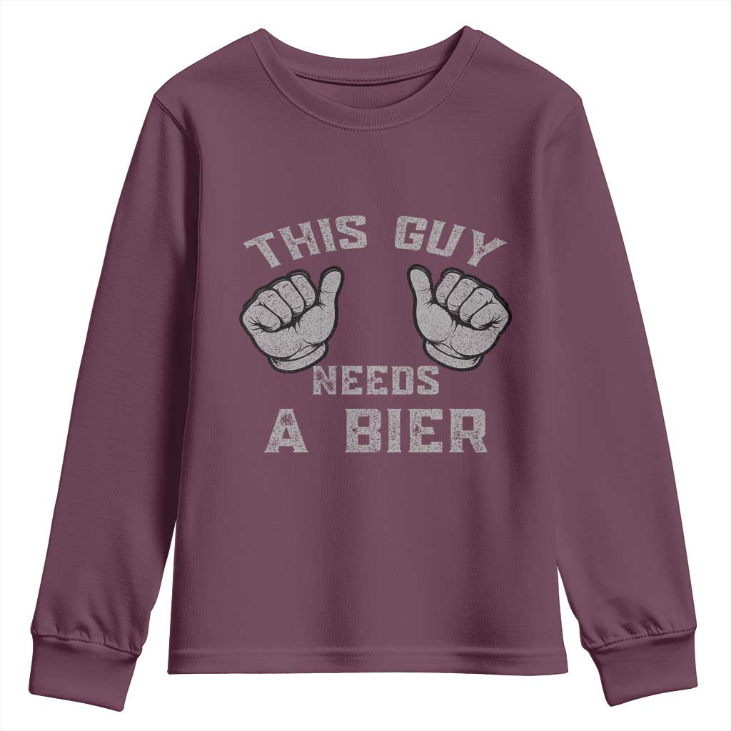 This Guy Needs A Bier Oktoberfest Youth Sweatshirt Funny Mens Drinking Gift - Wonder Print Shop