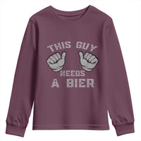 This Guy Needs A Bier Oktoberfest Youth Sweatshirt Funny Mens Drinking Gift - Wonder Print Shop