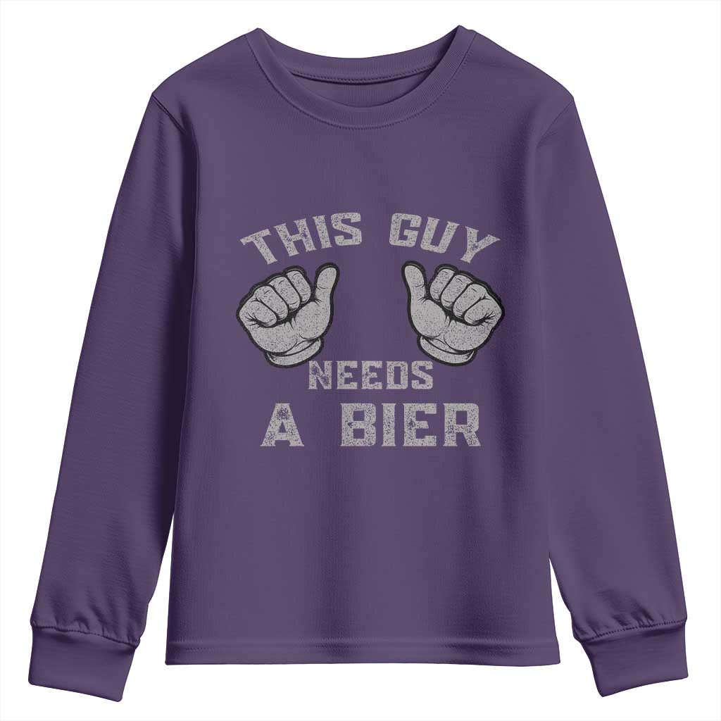 This Guy Needs A Bier Oktoberfest Youth Sweatshirt Funny Mens Drinking Gift - Wonder Print Shop