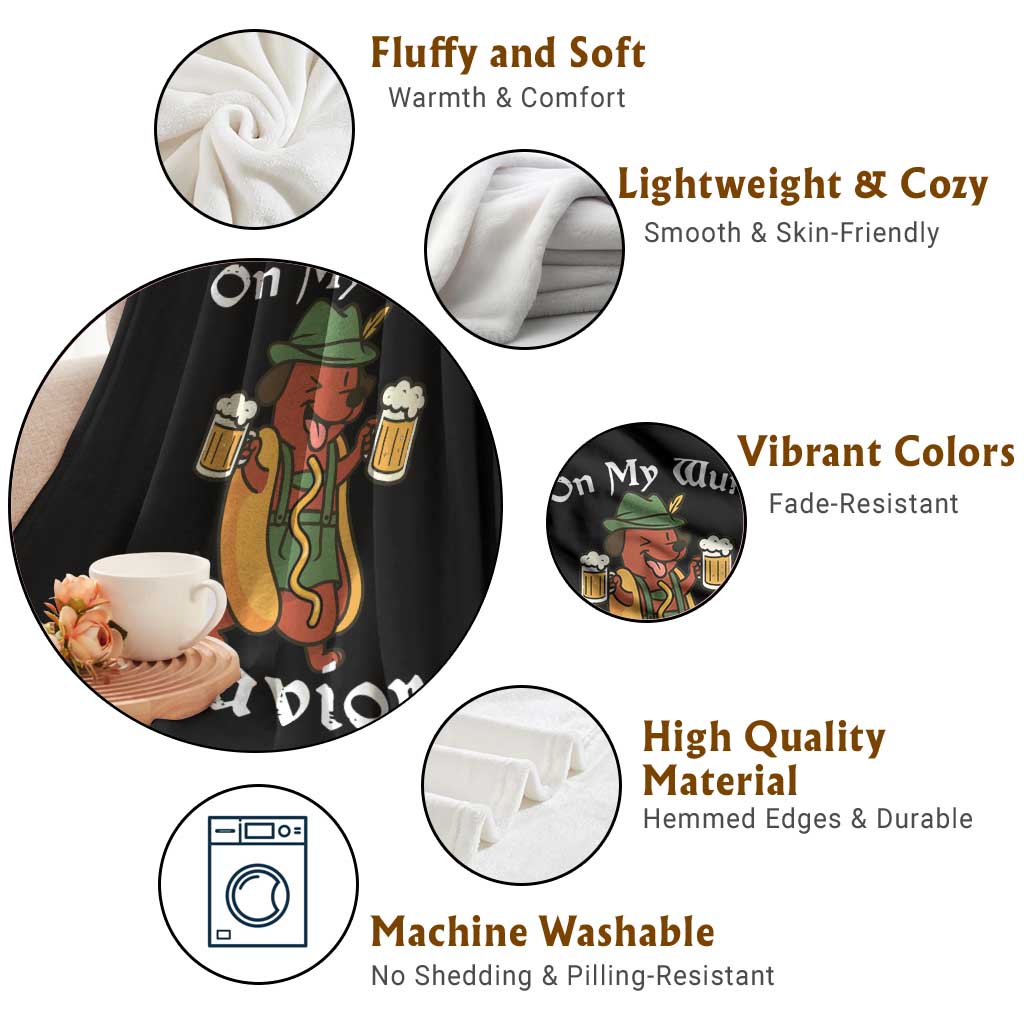 Oktoberfest On My Wurst Behavior Throw Blanket Funny German - Wonder Print Shop