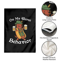 Oktoberfest On My Wurst Behavior Garden Flag Funny German - Wonder Print Shop