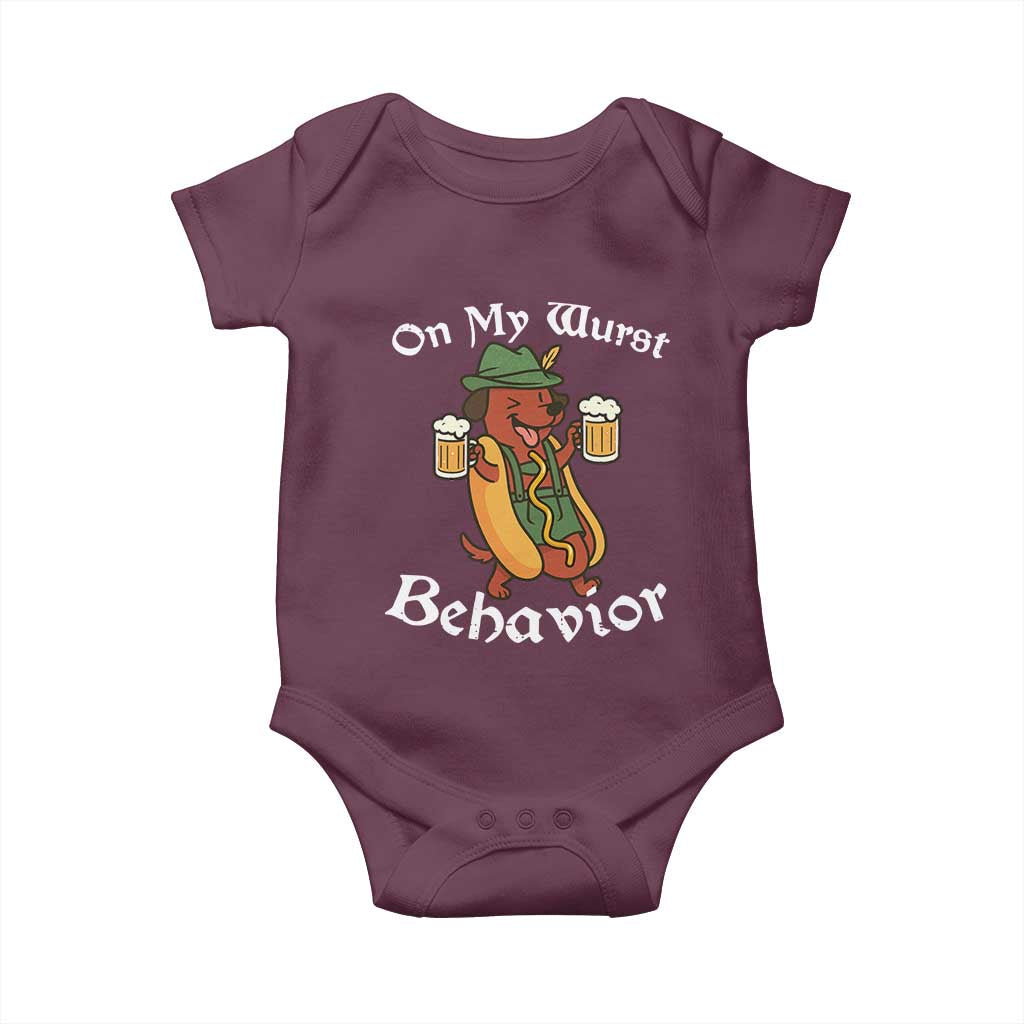 Oktoberfest On My Wurst Behavior Baby Onesie Funny German - Wonder Print Shop