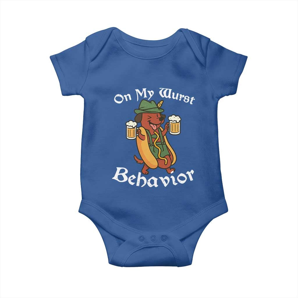 Oktoberfest On My Wurst Behavior Baby Onesie Funny German - Wonder Print Shop