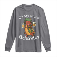 Oktoberfest On My Wurst Behavior Long Sleeve Shirt Funny German - Wonder Print Shop