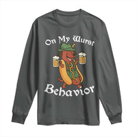 Oktoberfest On My Wurst Behavior Long Sleeve Shirt Funny German - Wonder Print Shop