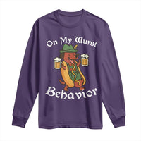 Oktoberfest On My Wurst Behavior Long Sleeve Shirt Funny German - Wonder Print Shop