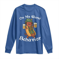 Oktoberfest On My Wurst Behavior Long Sleeve Shirt Funny German - Wonder Print Shop