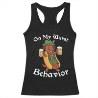 Oktoberfest On My Wurst Behavior Racerback Tank Top Funny German - Wonder Print Shop