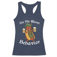 Oktoberfest On My Wurst Behavior Racerback Tank Top Funny German - Wonder Print Shop