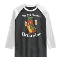 Oktoberfest On My Wurst Behavior Raglan Shirt Funny German - Wonder Print Shop